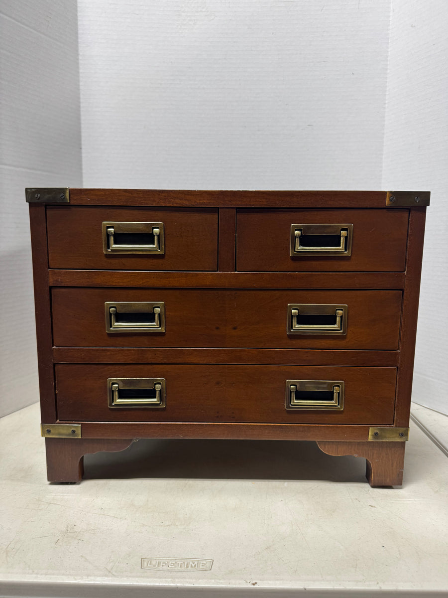 Hekman Campaign-Style Chest with Brass Pulls – Williamsburg Estate
