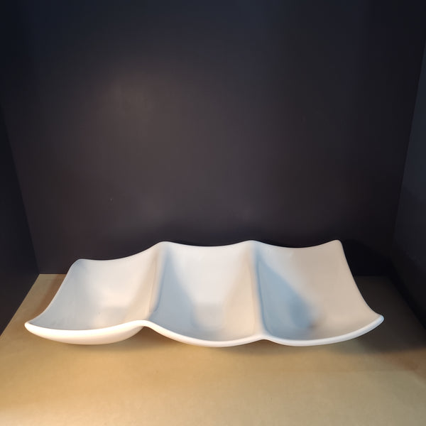 White Porcelain 3 Sectional Dish