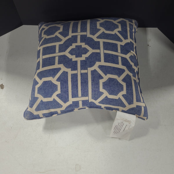 Blue & White Septagonal Pattern Pillow