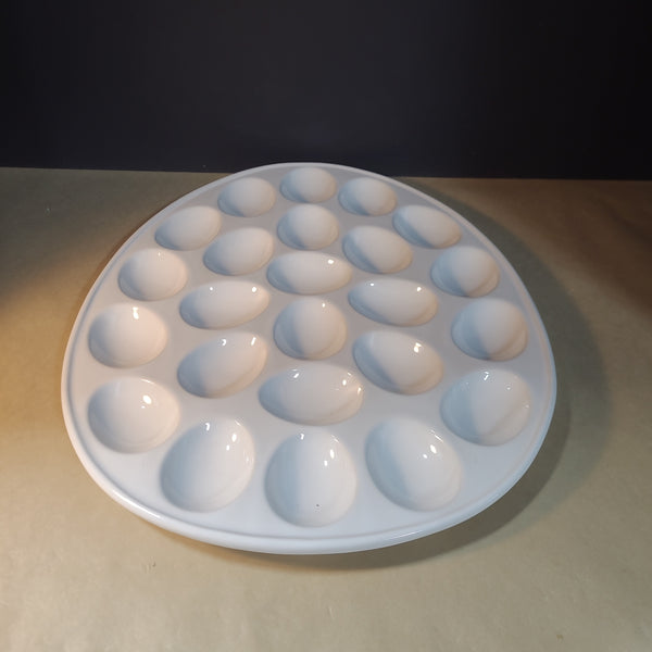 White Porcelain Ciera Deviled Egg Server