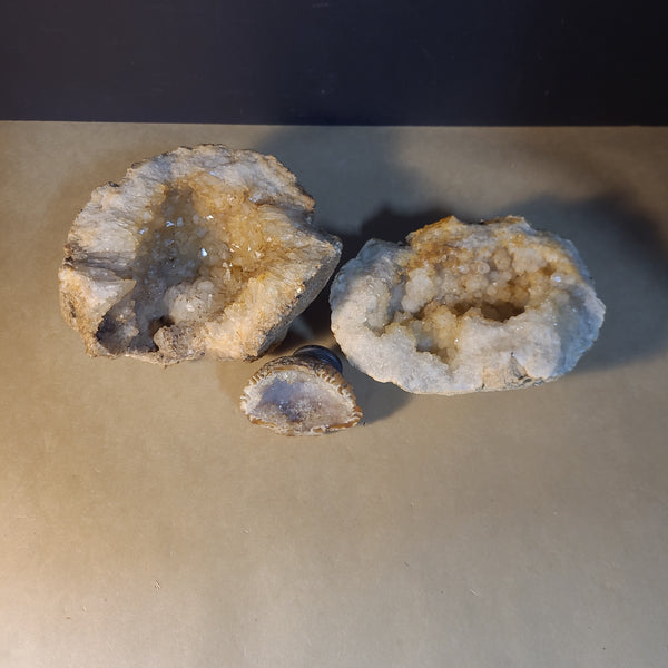 Trio of Crystal Geode Pieces