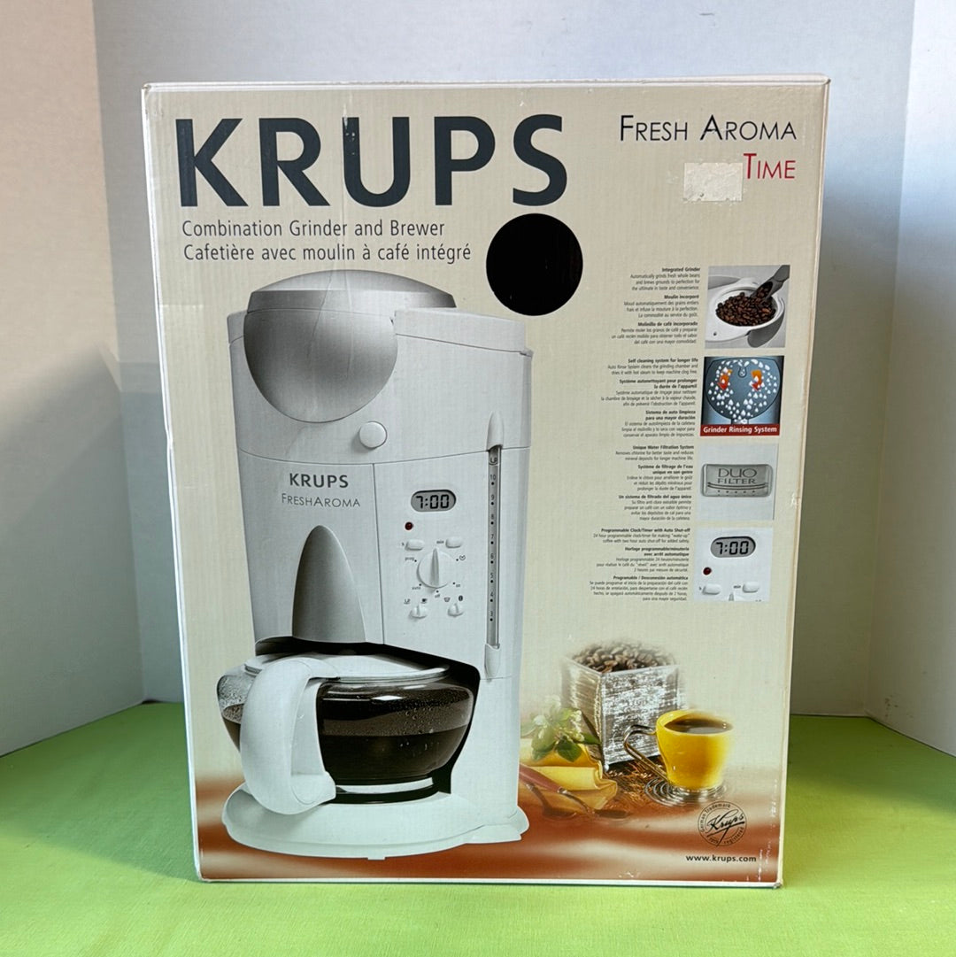 Krups Fresh Aroma 10 Cup Coffee Maker Built in Bean Grinder F625