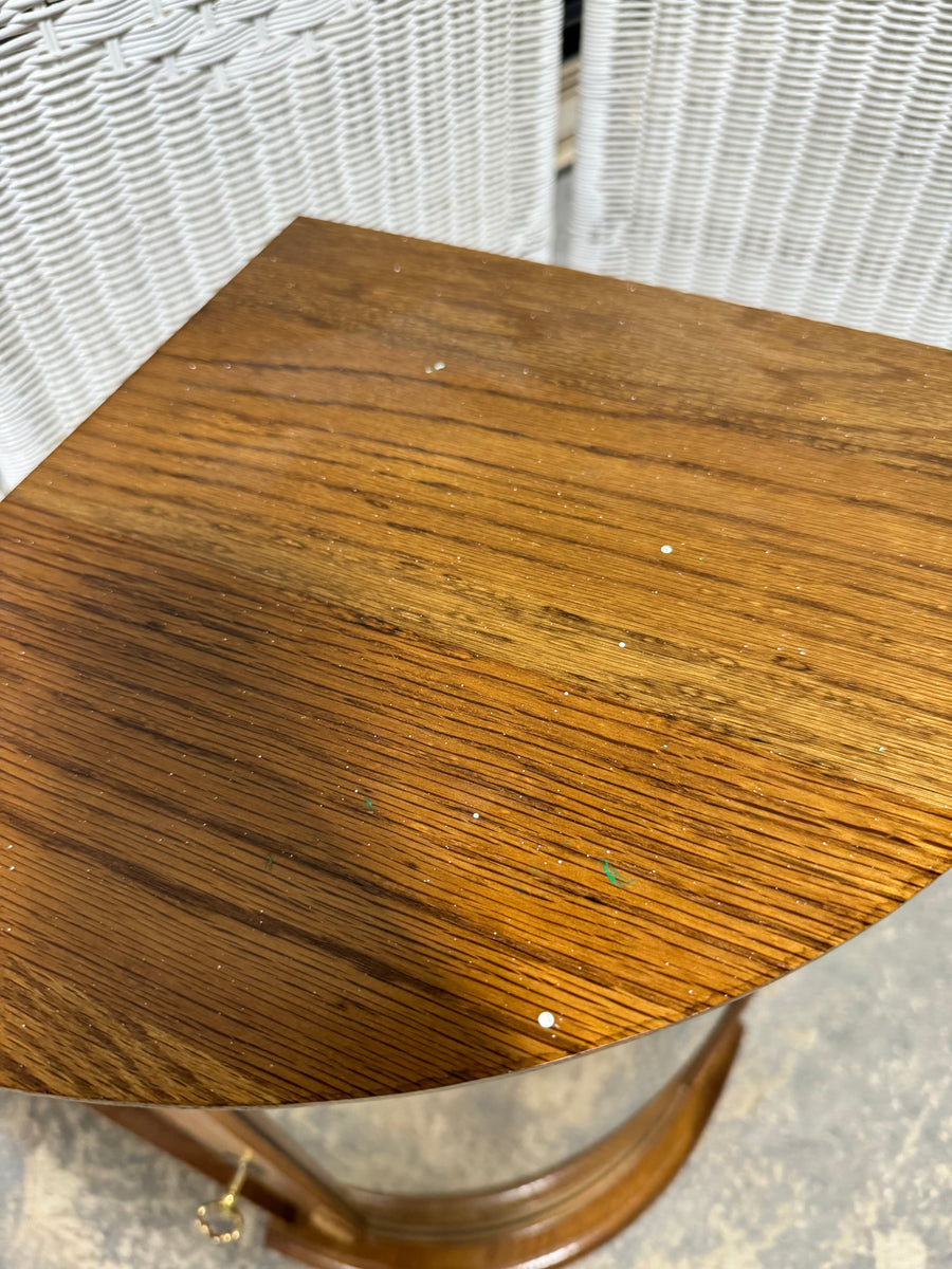 Small Locking Corner Curio with 2 Glass Shelves & Key