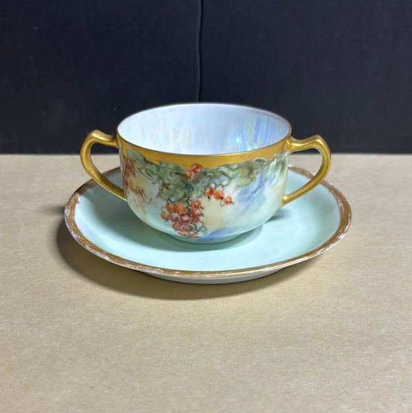 Hutschenreuther Bavaria Double Handled Cup & Saucer