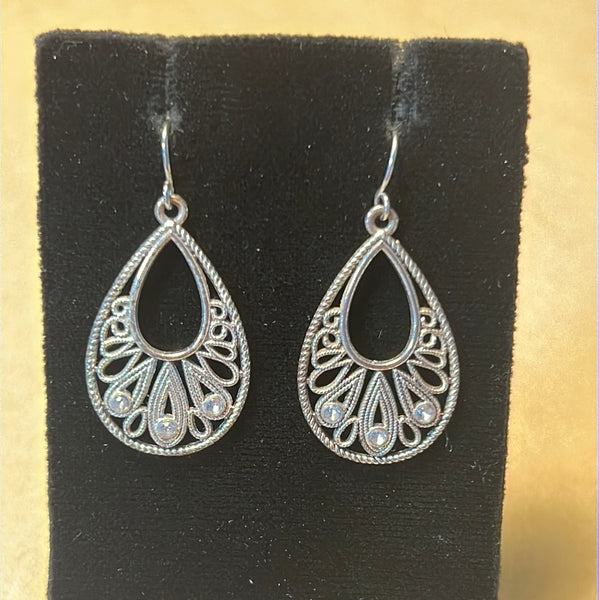 Silver Tone Tear Drop Earrings - TWO PAIR AVAILABLE PRICED INDIVIDUALLY $10 EA