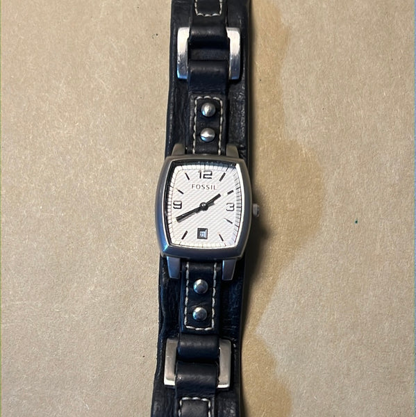 Women’s Fossil Watch with Black Leather Band