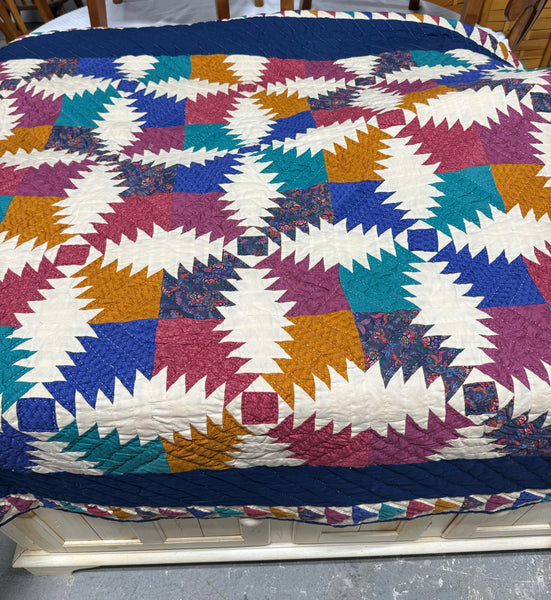 Pine Burr Featherstar Multicolored Quilt