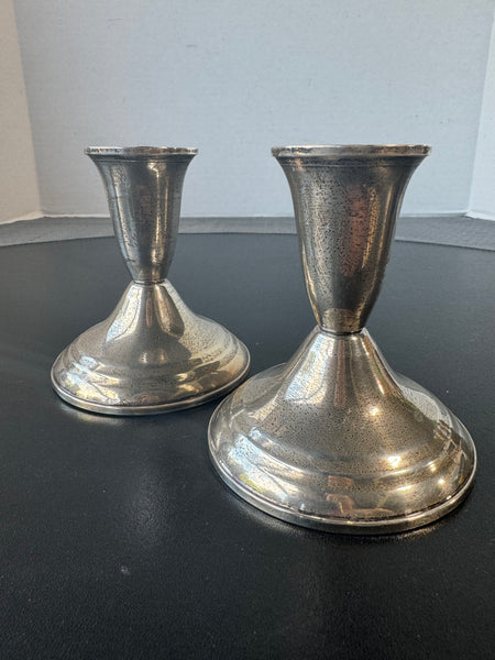 Pair of Duchin Creation Sterling Silver Weighted Candlesticks