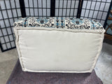 Blue-Gray/Black Floor Pouf