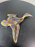Metal Flying Duck Wall Sculpture; Signed
