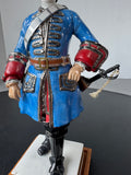 Maison du Roi Van Gerdinge Sitzendorf Porcelain French Soldier with Wooden Base & Box