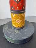 Bohemian Hand Painted XL Vintage Wooden Candle Holder (B)