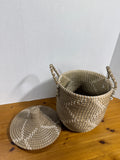 Senegalese-Style Coiled Seagrass Basket With Lid