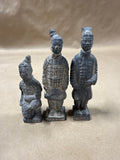 Set Of 3 Terracotta Chinese Warrior Figurines