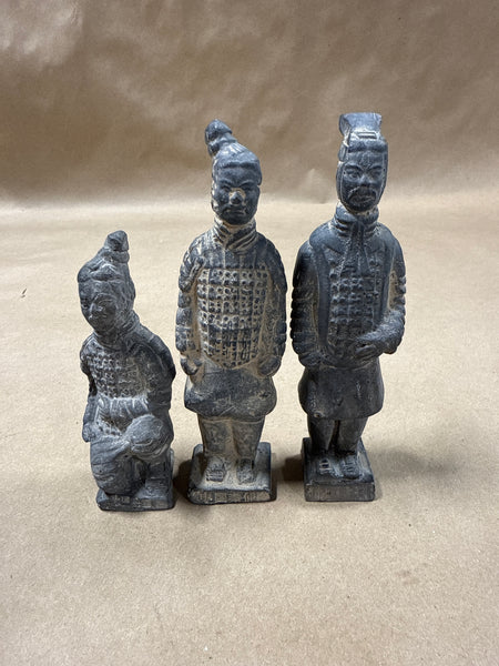 Set Of 3 Terracotta Chinese Warrior Figurines