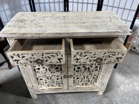 Cabinet with Carved Door and Drawers, Made in India