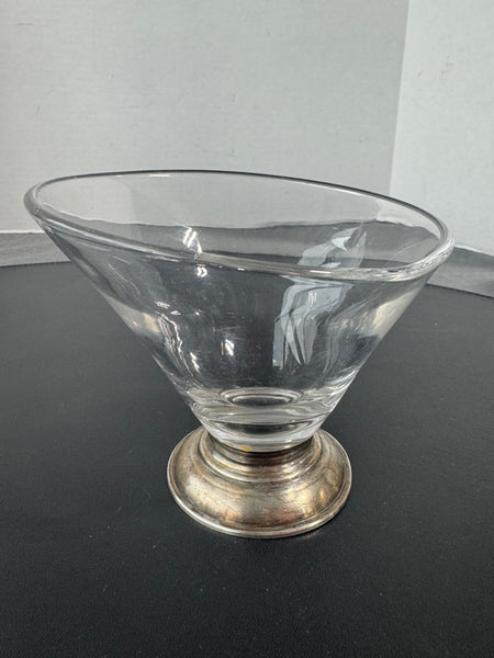 Frank M. Whiting Sterling Silver Glass Footed Mayonnaise Bowl