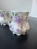 Pair of Allyn Nelson Collection England Violets Fine Bone China Mugs