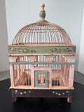 Victorian Style Distressed Hand Painted Decorative Wooden Birdcage
