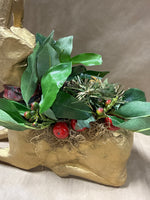 Gold Paper Mache Reindeer Center Piece