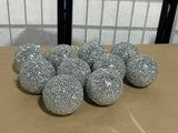 Shimmering Silver Plastic Ornaments, 10 pc