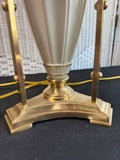 Pair of Lenox by Quoizel Porcelain & Brass 3-Way Lamps (WORKS)