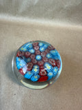 Small Murano Style Millefiori Art Glass Paperweight