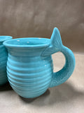 Aqua Blue Mermaid Coffee Mugs — Set Of 2