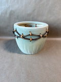 Ceramic Planter With Woven Branch Twig Accent - 2 Available - PRICED INDIVIDUALLY