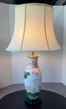 Asian Inspired Lotus & Crane Vase Lamp (WORKS)