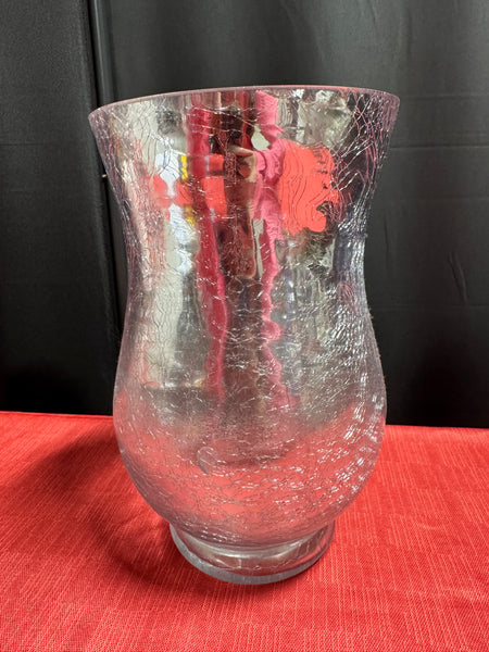 Crackled Mercury Glass Style Hurricane Candle Holder