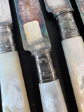 12-Piece Landers Frary & Clark Vintage Flatware Set with Mother of Pearl and Sterling Silver Handles