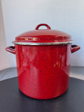 Paula Deen Signature Enamel on Steel 12-Quart Stockpot in Red Speckle