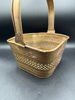 (B) Brass Basket With Curved Handle
