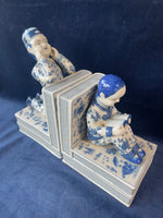 Blue and White Porcelain Chinese Book Ends