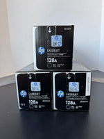 Sealed HP LaserJet 128A Black Ink Cartridge Tri-Pack