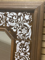 Brown & White Tile Mirror / Heavy
