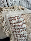 Pair of Bohemian Throw Pillows with Macramé Trim