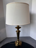 Heavyweight Vintage Brass Dual Bulb 3-Way Table Lamp (WORKS)