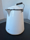 White Enamelware Vintage Metal Coffee Pot
