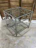 Metal/Glass Square End Table