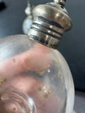 Pair of Vintage Glass Salt & Pepper Shakers with Sterling Silver Caps