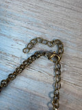 Black Enamel Gold Tone Quatrefoil Statement Necklace