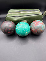 Candlepin Bowling Balls With Case — 3 Balls