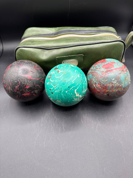 Candlepin Bowling Balls With Case — 3 Balls