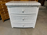 White Wicker Dresser with Glass Top, by Pier 1