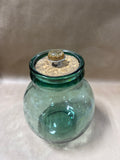 Green Glass Jar With Cork Lid // 3 Available // PRICED INDIVIDUALLY