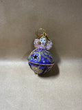 Cloisonne Purple Angel Ornament Bell
