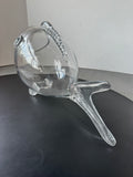 Clear Blown Glass Open Mouth Fish Decor AS IS (READ DESCRIPTION CAREFULLY)