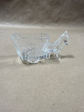 Small Clear Glass Donkey With Cart